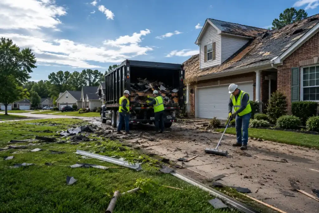 Roofing debris removal in Clarksville, TN